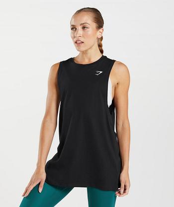 Dámské Tílko Gymshark Tréninková Drop Arm Černé | CZ 3202CTV